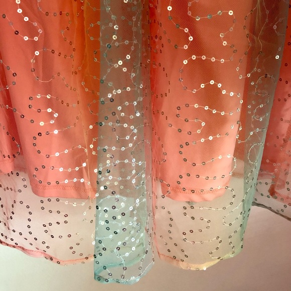 Unique Vintage Smak Parlour Rainbow Ombré Sequin Woodstock Flare Dress Large - Picture 7 of 10